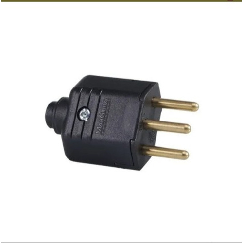 Kit 12 Plugue Macho 2p+t 10a 180° Pld1-3 Preto Margirius