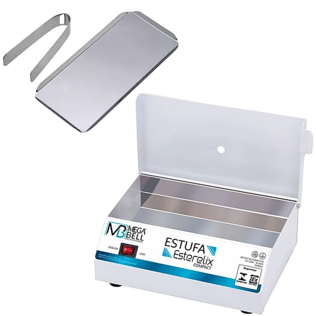 Estufa Esterilizadora de Alicates de Unha Manicure Pedicure + Pinça e Bandeja Mega Bell em Oferta na Shopee
