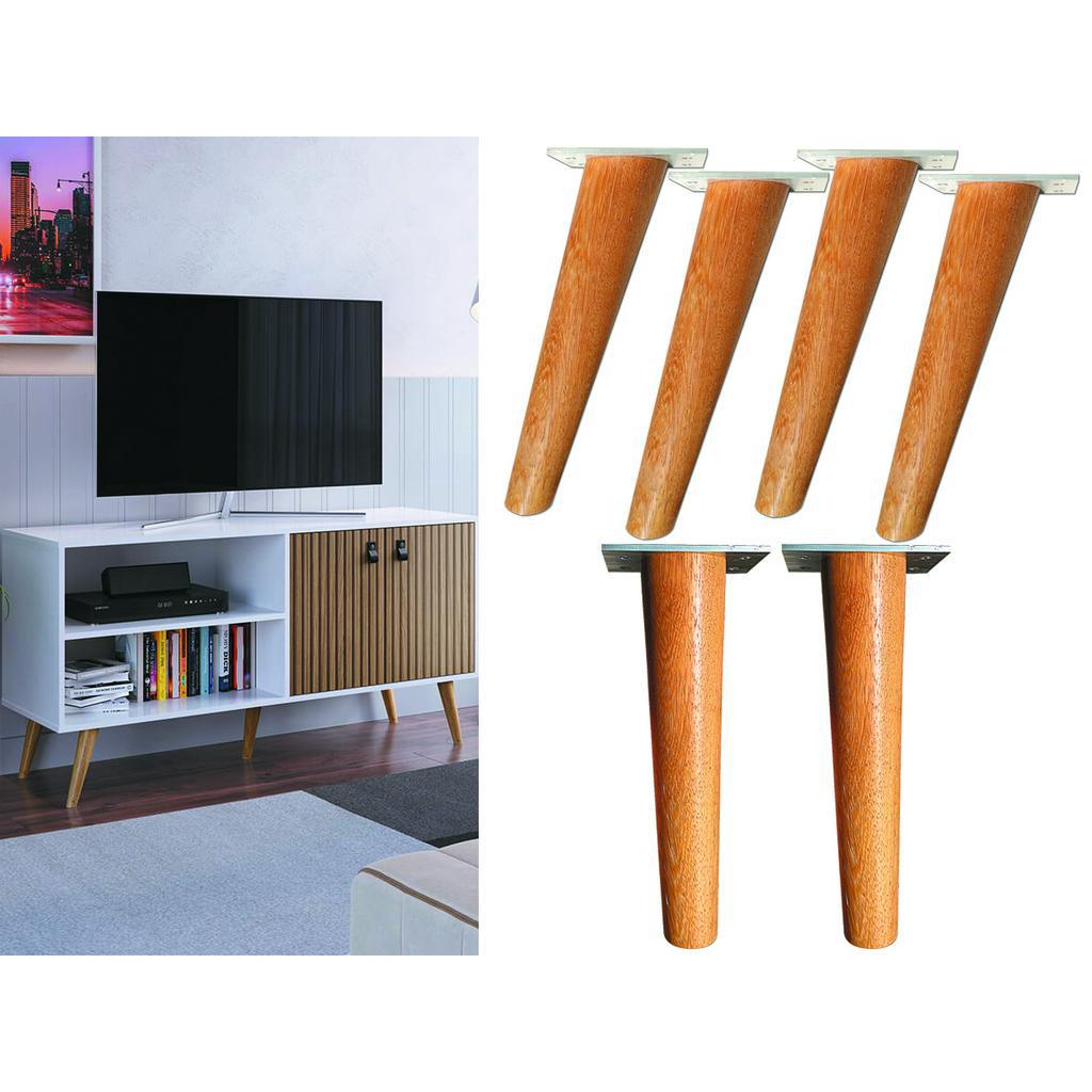 Pé Palito Retro 20cm C/ Base Metal Angelim - Kit 6pcs