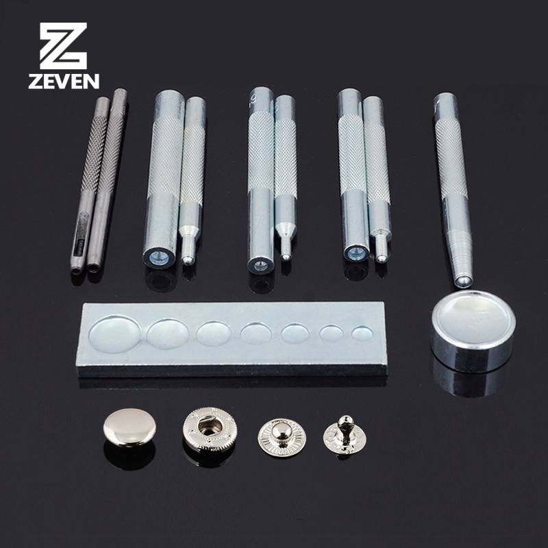 Conjunto De Ferramentas De Metal DIY Artesanato De Couro Die Hole Soco Pressão Fixadores Imprensa