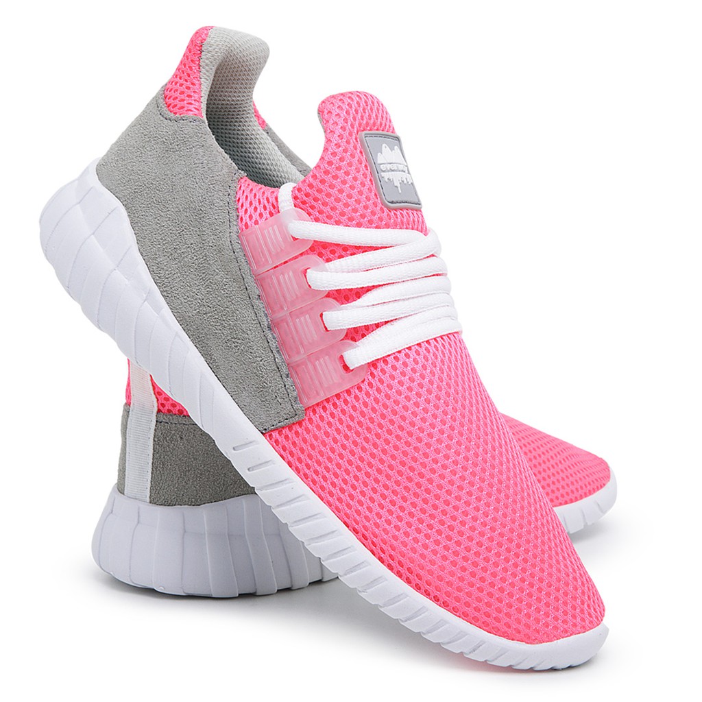 Tênis Feminino de Caminhada Com Detalhes Em Couro Legítimo Ever Way