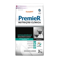 Ração Premier Nutrição Clínica Hipoalergenico para Cães de Pequeno Porte Sabor Proteina Hidrolisada e Mandioca - 2Kg