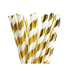 100 canudinho canudo de papel metalizado listrado liso nacarado chevron em Oferta na Shopee