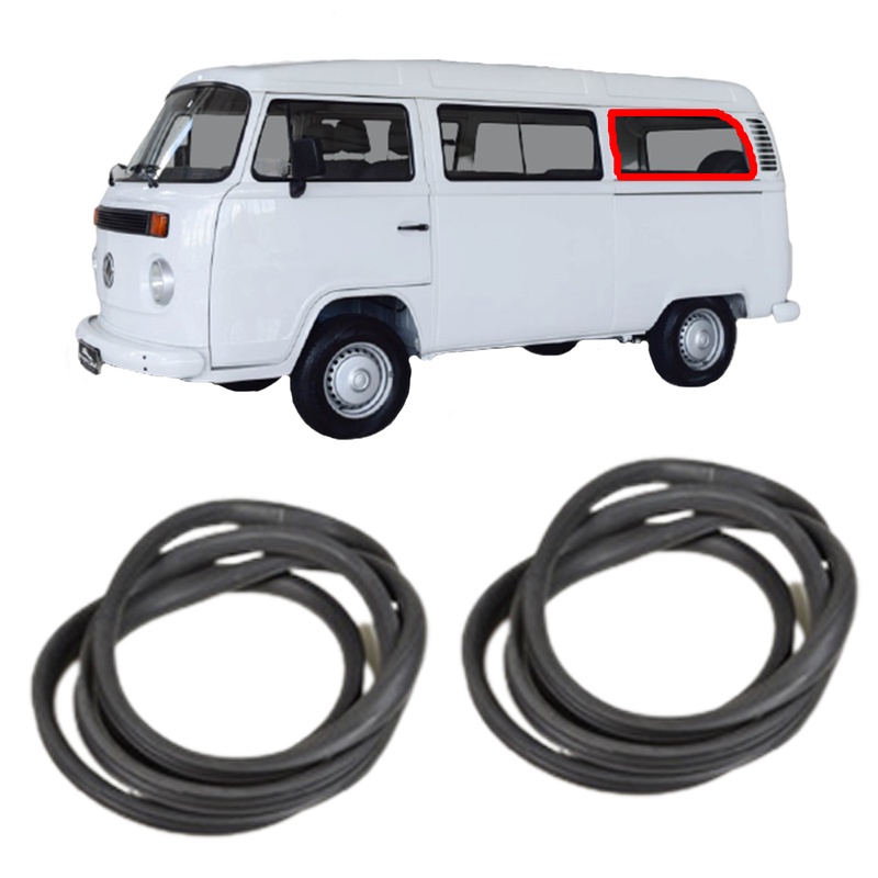 KIT 2 Borrachas Vidros Fixos Janela Lateral Fixa Kombi Carat Moderna 1998 a 2014 em Oferta na Shopee
