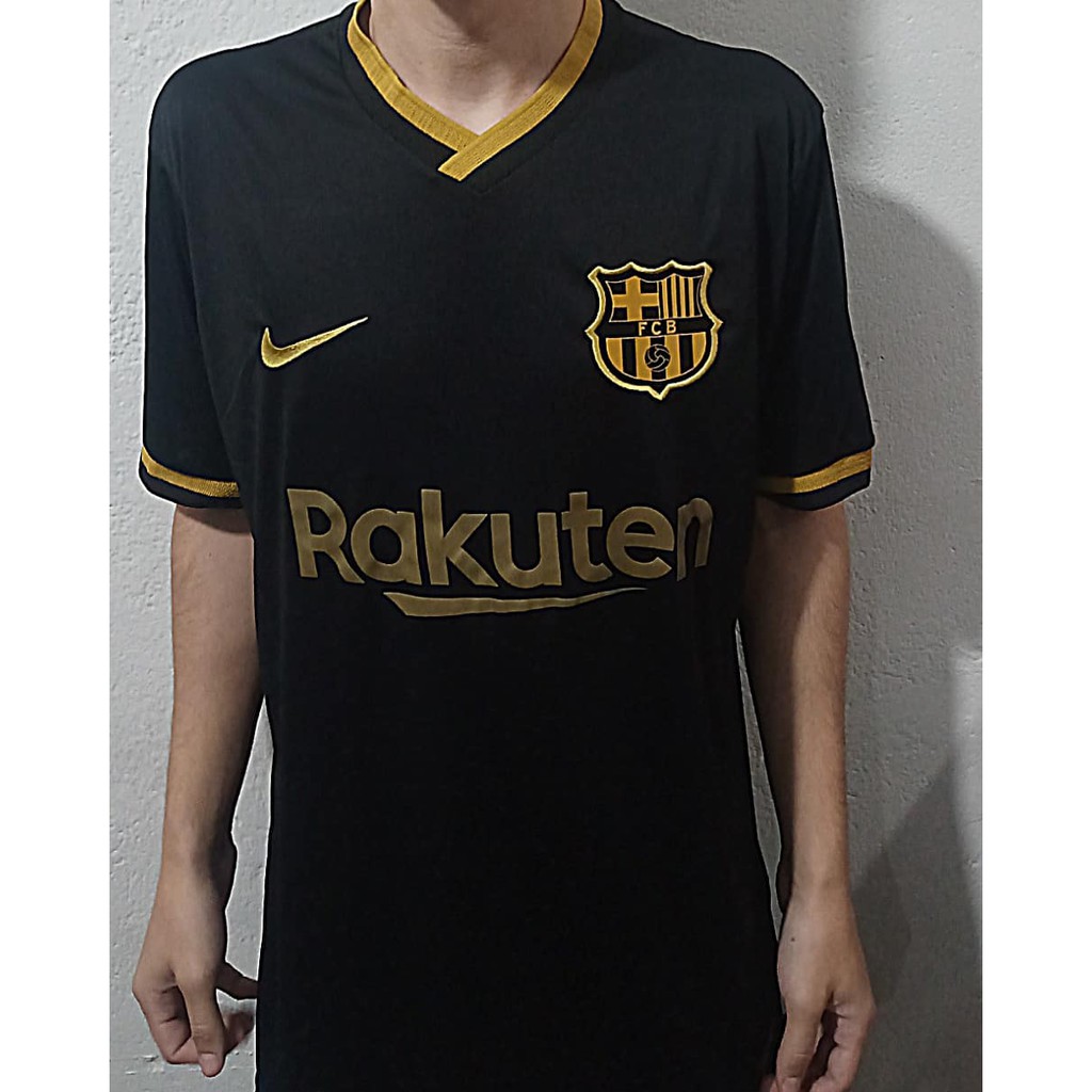 Camisa de Time Barcelona II - Preta e dourado 2020\2021 Masculino ...