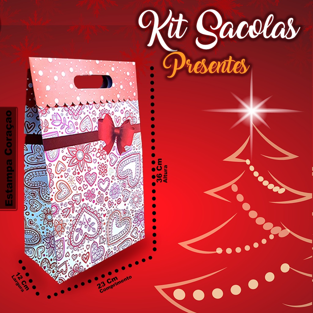 10 Caixa sacola para presentes, caixinha lembrancinhas, dia das mães, dia dos namorados em Oferta na Shopee