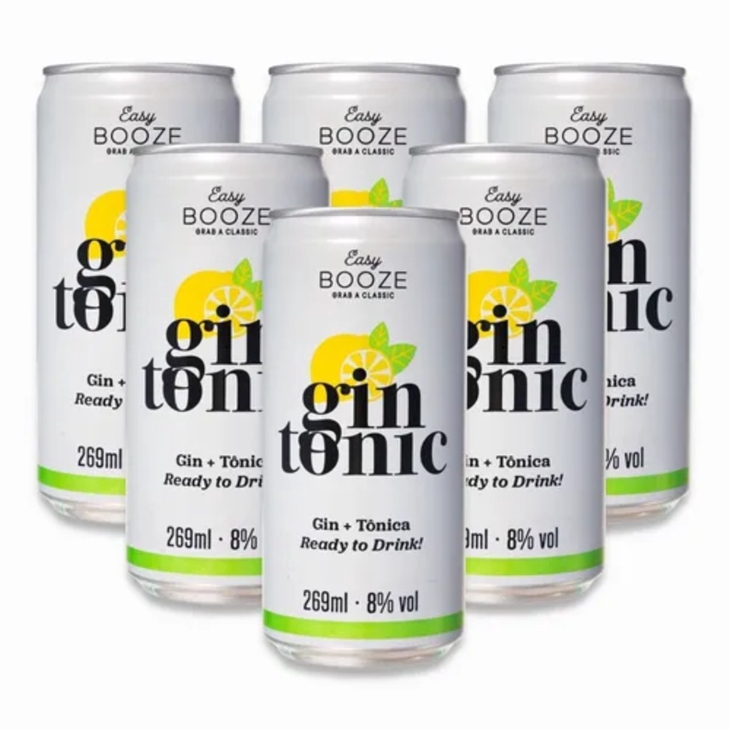 6x Drink Pronto EASY BOOZE Gin+Tônica 269ML