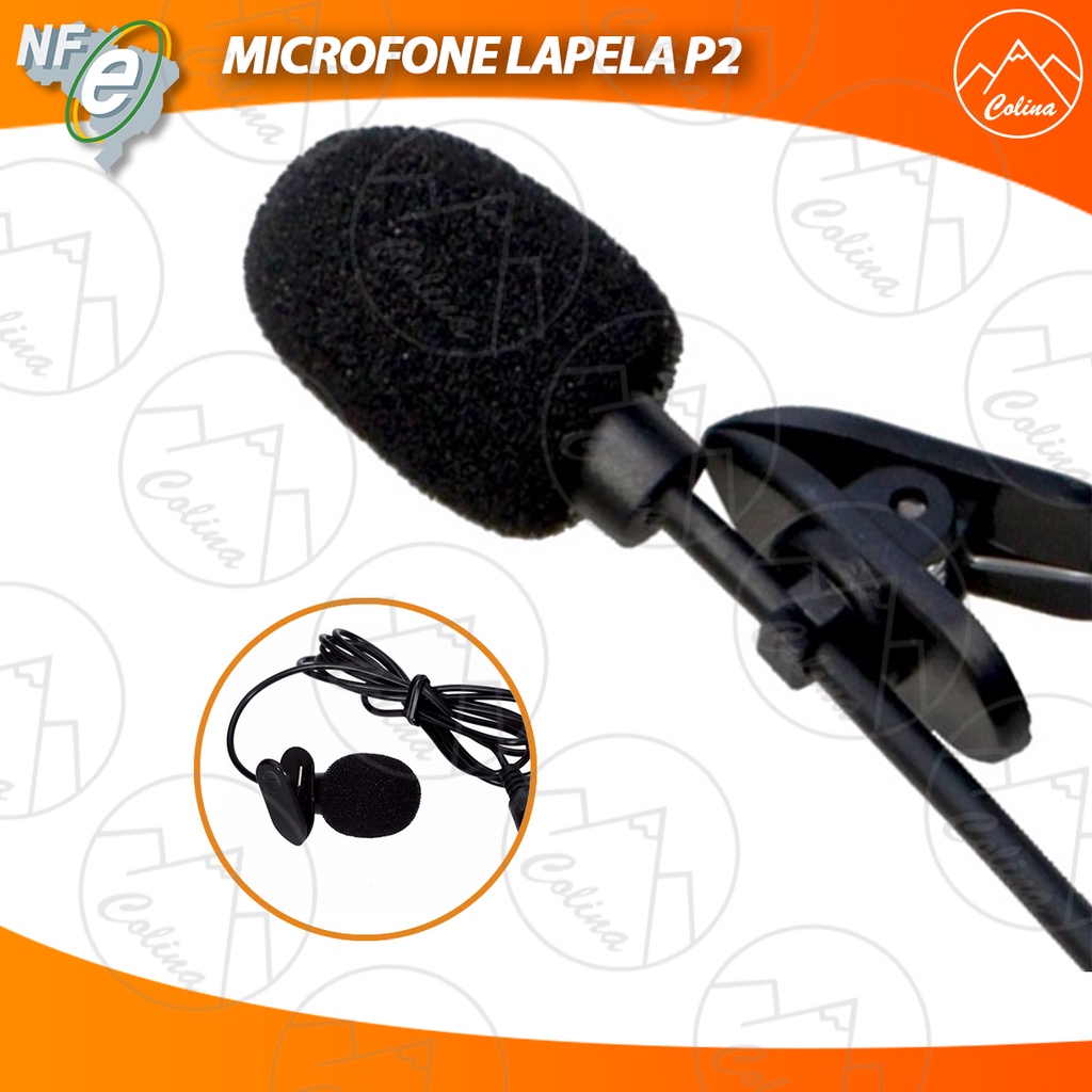 Microfone De Lapela P2 3,5mm Profissional Gravação Câmera Pc