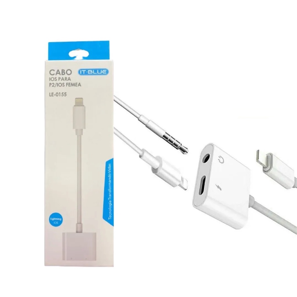 Adaptador Para Iphone Dual Lightning Carrega Fone Duplo P Le