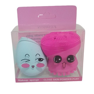 Kit Esponja Limpeza Facial Polvo + Esponja Gota Para Base
