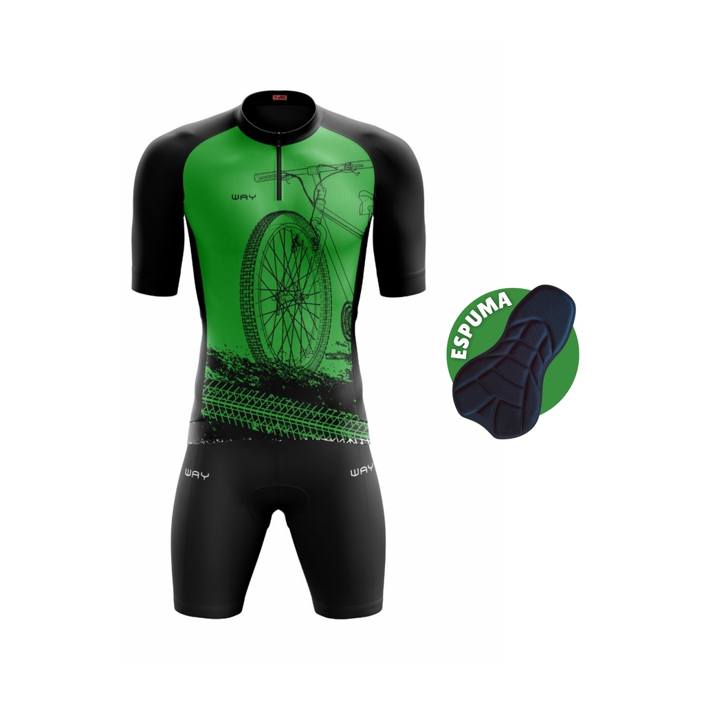 Conjunto Ciclismo Masculino Bermuda Camisa Short Forro Espuma Uv Roupa Bike Pedalar Mtb