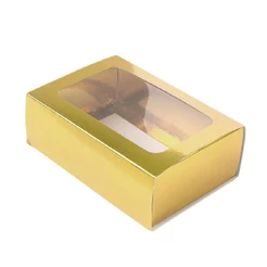 Caixa Gaveta com Visor - 8x12x4cm Dourada 10un - Assk Rizzo