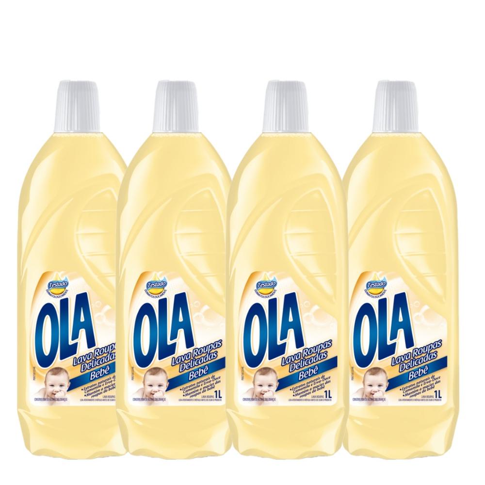 Kit com 4 Lava Roupas Ola Bebê 1L Cada