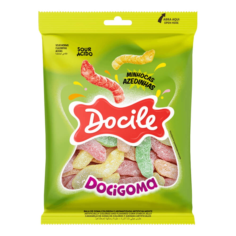 Minhocas Cítricas Docigoma 190g - Docile