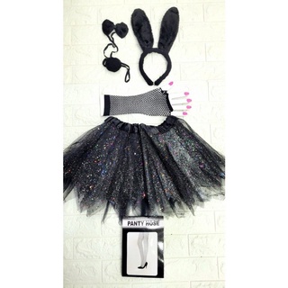 Kit Acessório Sex Fantasia Coelho ,Gatos Festas Carnaval- Kit Tiara ,Saia,luva ,meia
