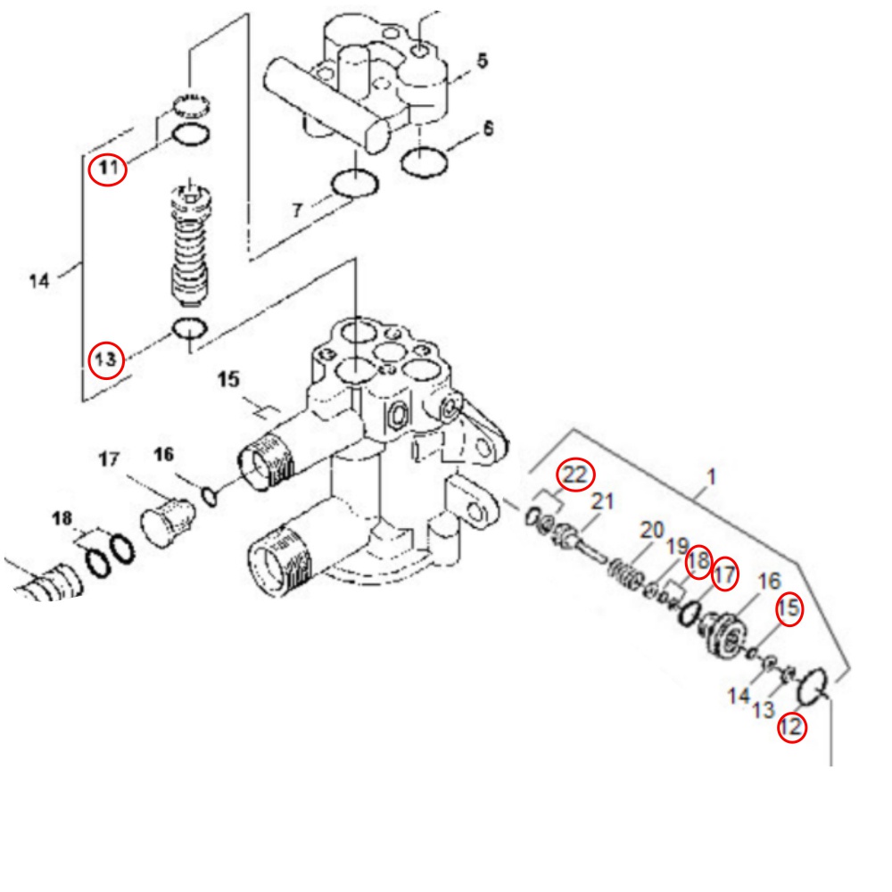 Reparo Anel Vedação Válvula By Pass Karcher HD585 HD555