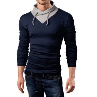 Blusa Masculina Manga Longa em Malha Meia Estação Suéter