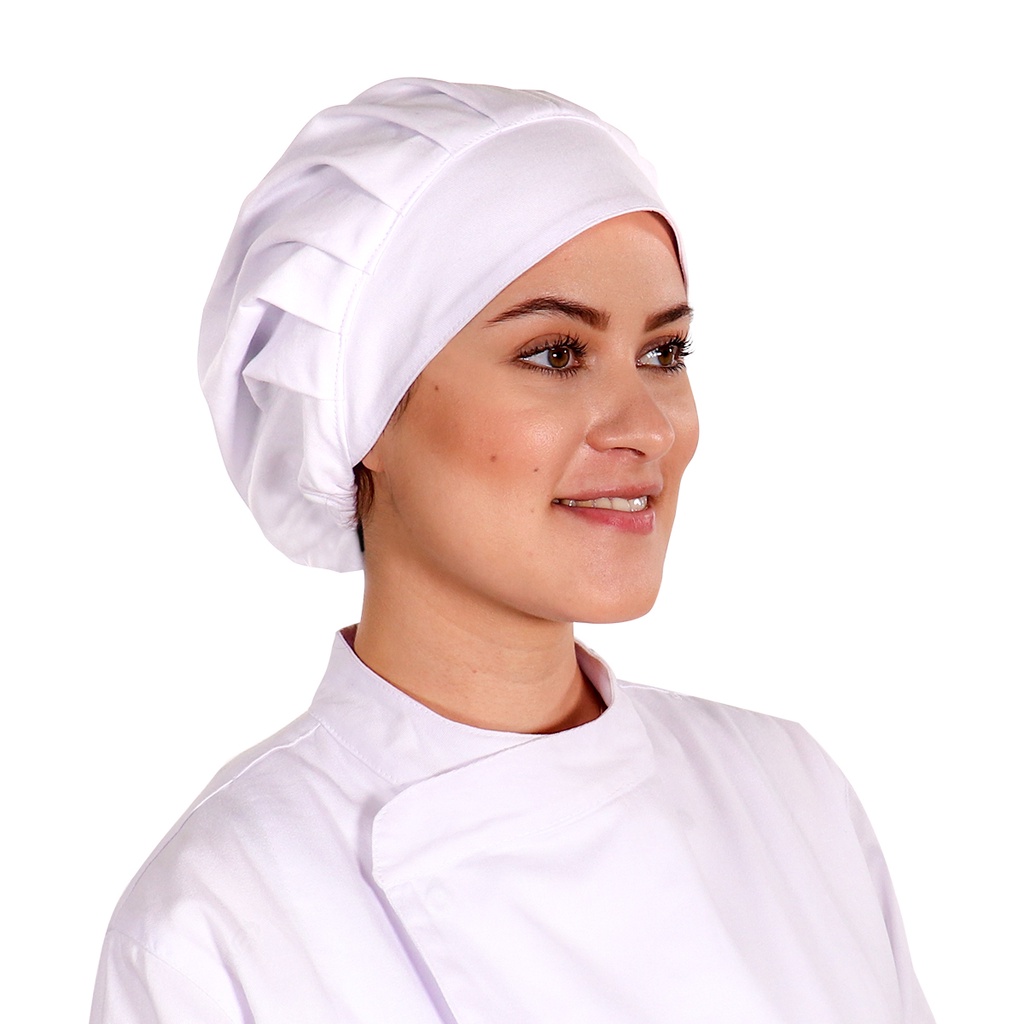 Touca Gorro Chef De Cozinha Gastronomia Confeitaria Branca Unissex em Sarja - Wp Connect