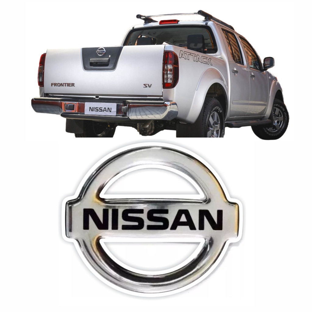 Emblema Traseiro Nissan Frontier Resinado Logo Maçaneta Adesivo