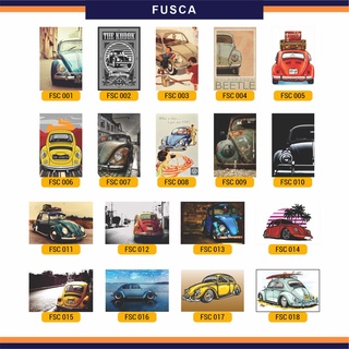 Placa Decorativa de Fusca - Quadro Carro Antigo - Vintage Retrô Coleção