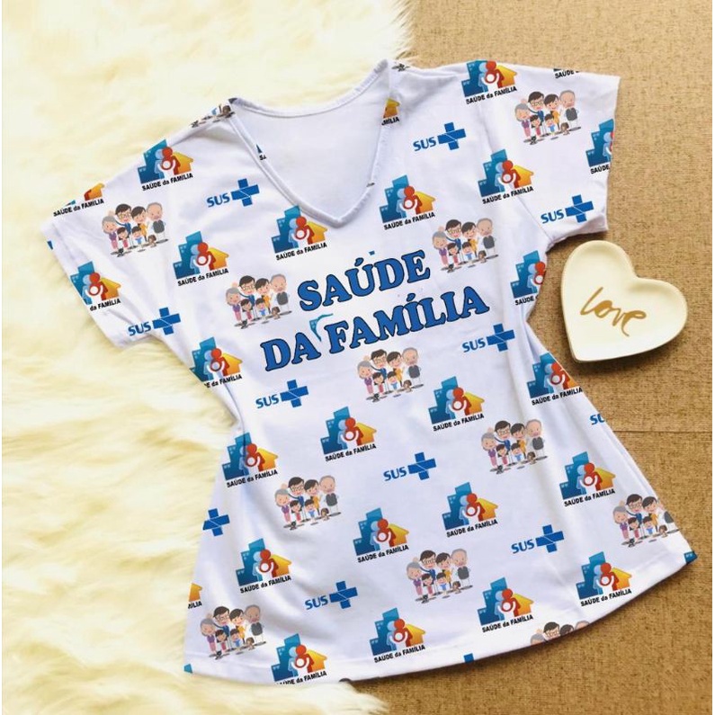 Camisa Profissão Saúde da família em Oferta na Shopee