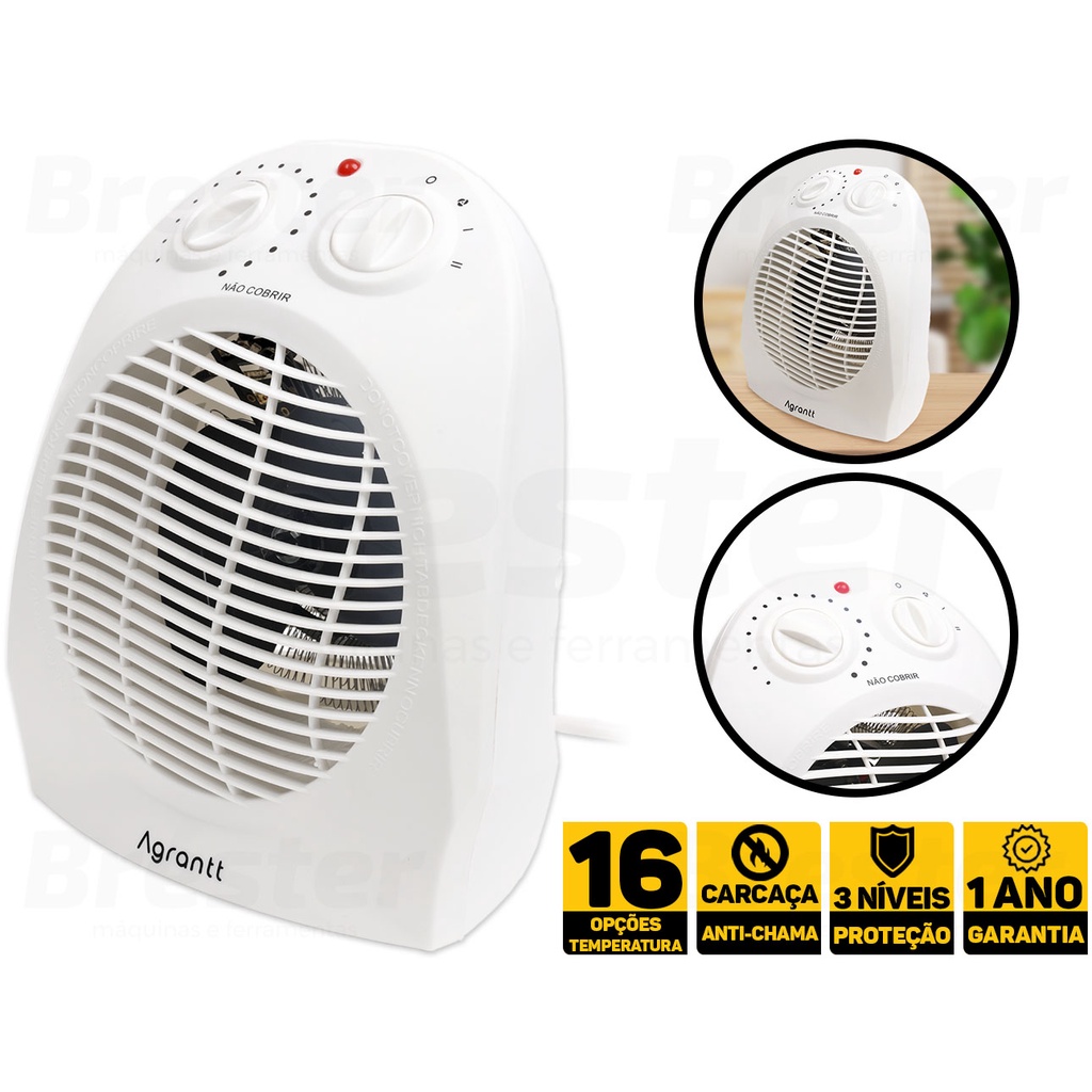 Aquecedor Ar Elétrico P/ Ambientes Quarto Portátil Agrantt