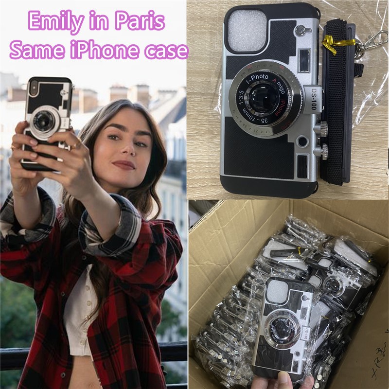 Emily Em Paris 3d Design Retro Camera Case Capa Do Iphone Para O Iphone
