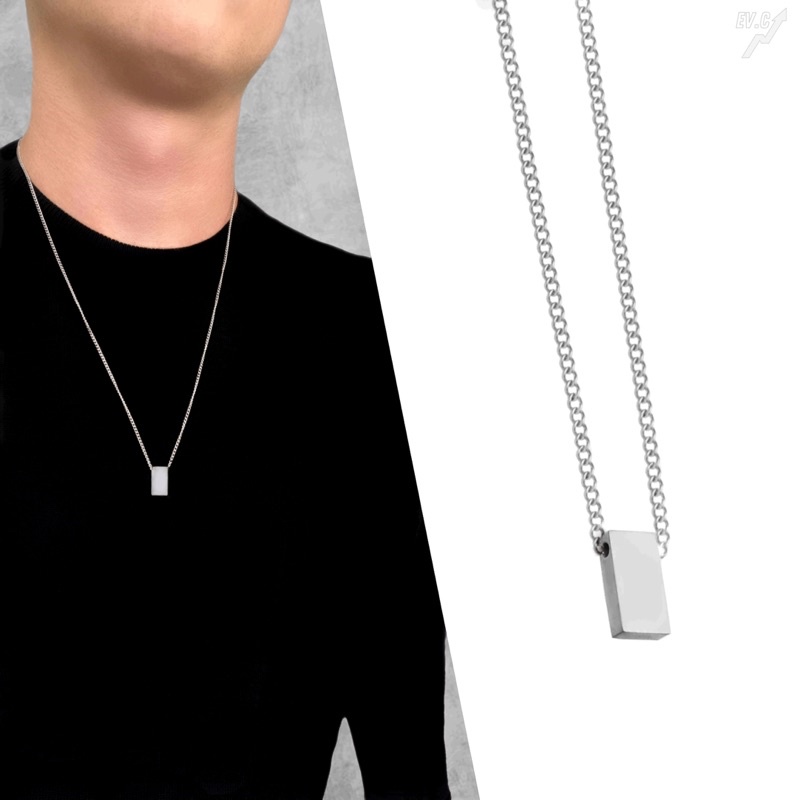 Colar Masculino Corrente Retangular Aço Inoxidável Maciço cor Prata Não Enferruja Envio Para todo o Brasil Qualidade Pronta entrega