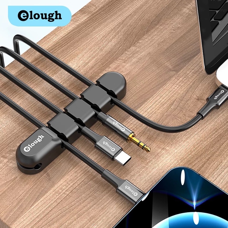 Elough cabo organizador de silicone cabo usb desktop cabo clipes mouse fone ouvido fone fios e cabos