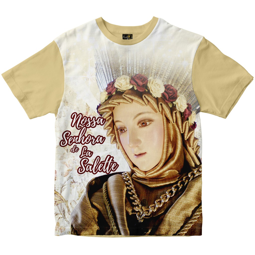 Camiseta Nossa Senhora de LaSalette Rainha do Brasil Bege