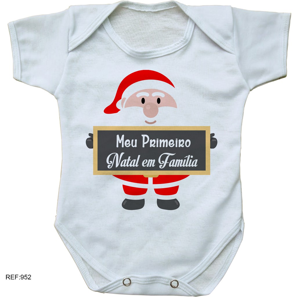 body bebe personalizado meu primeiro natal em família roupinha de bebê de  natal | Shopee Brasil