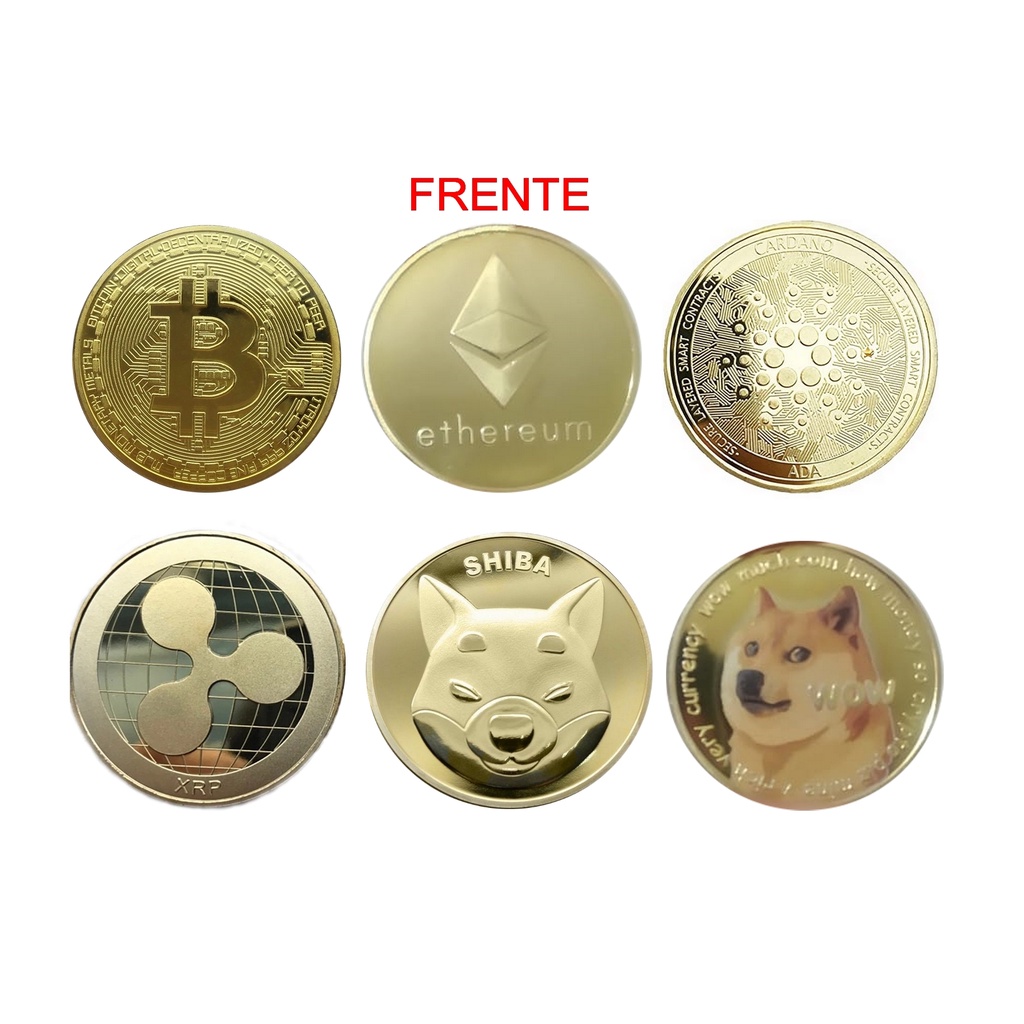 Ethereum Kobinson Collection 4PCS Cryptocurrencies Set Of Bitcoin BTC Cardano DOGE Dogecoin gold ETH ADA 