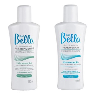 Kit Pré e Pós depilatório Depil Bella (Loção Adstringente/Óleo removedor algodão) 140ml P em Oferta na Shopee