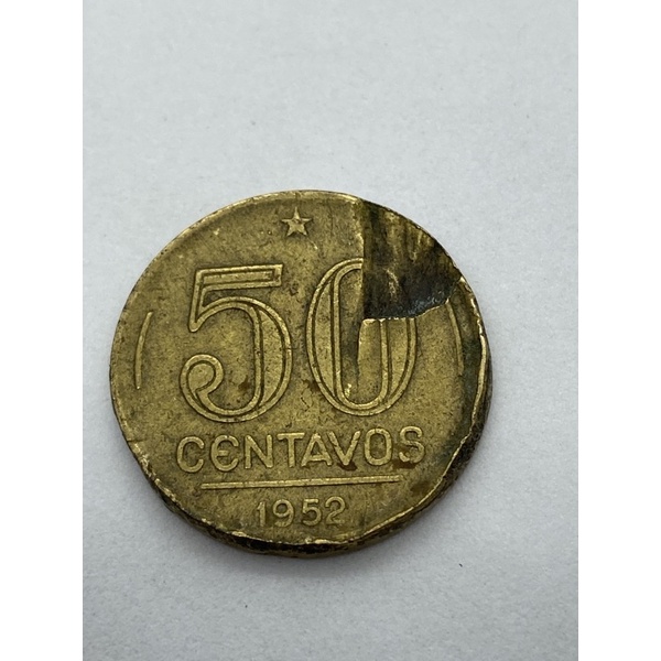 Moeda 50 Centavos 1952 Disco Quebrado