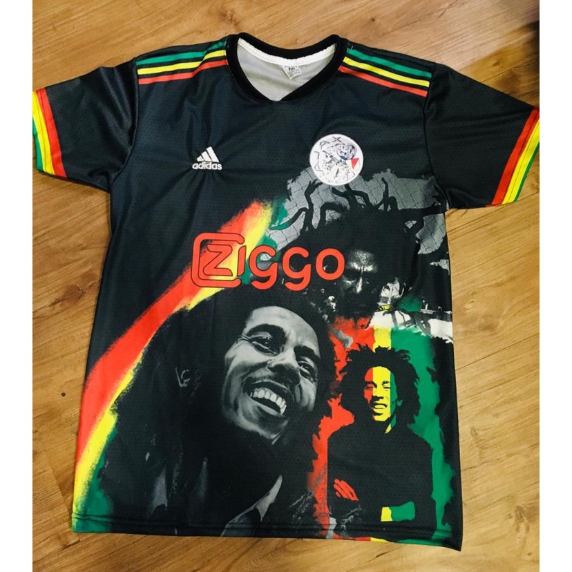 Camisa Camiseta de Time do Ajax Bob Marley Preta Envio Imediato