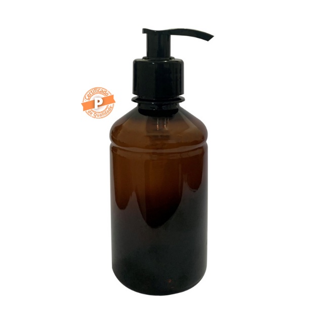 Frasco Pet Âmbar 250ml C/ Válvula Pump (10 Unidades)