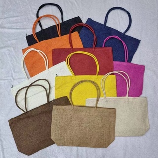 Bolsa Grande de Palha Moda Praia com Zíper e bolso interno