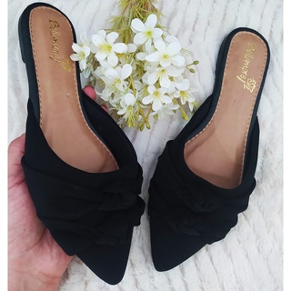 Mule Feminino Com 2 Nós Preto, Rafia Confort Ref 088