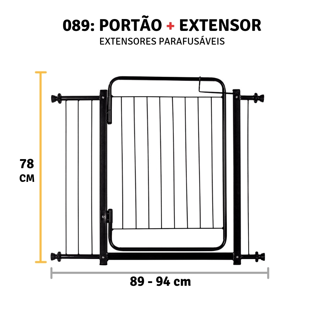 Grade Portão Proteção Pet Cachorro 89 A 94 Cm Criança Cães