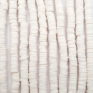 Miçanga Passante Fio Disco Fimo Branco 6mm 300pçs 14g