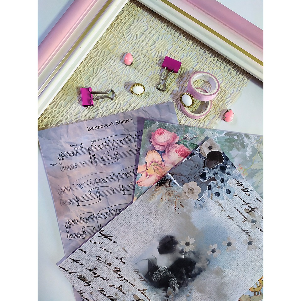 Kit de 19 papéis para Colagem A6 - Bullet Journal - Vintage - scrapbook- diário - Papelaria Fofa em Oferta na Shopee