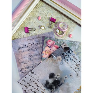 Kit de 19 papéis para Colagem A6 - Bullet Journal - Vintage - scrapbook- diário - Papelaria Fofa