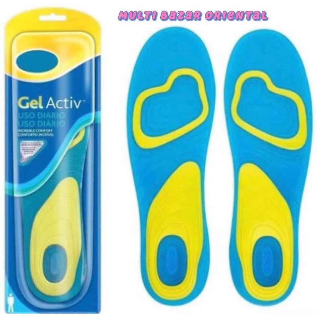 Palmilha Ortopédica Gel Active Silicone Reduz Dor nos Pés Anti-Impacto