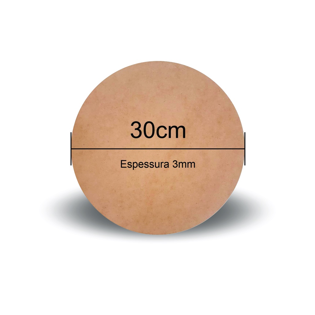 Kit 12 Sousplat - Supla - Suplat - Soupla Para Mesa Jogo Americano MDF crú 3mm 30cm Diâmetro