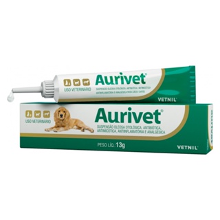 Aurivet Pomada Suspensão oleosa otológica 13g - Vetnil Cães Gatos em Oferta na Shopee