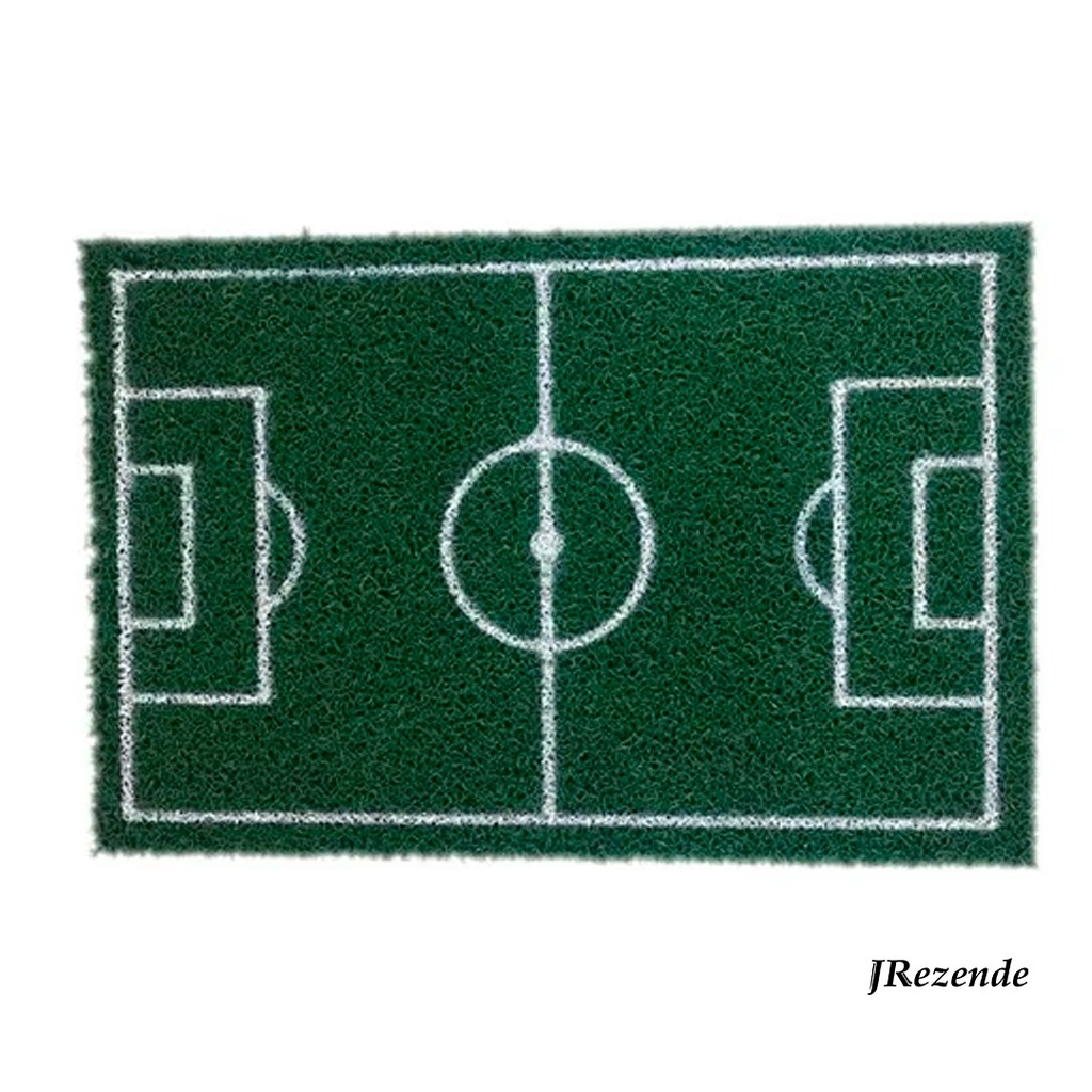 Tapete Capacho Vinil / PVC Coleção Futebol CAMPO DE FUTEBOL 60 cm X 40 cm - Antiderrapante Decorativo Esportivo