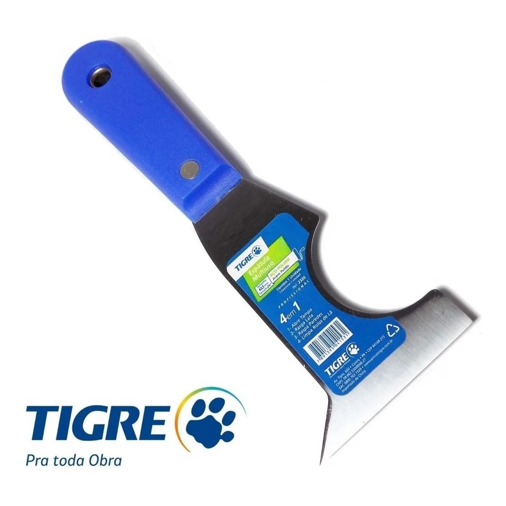Espátula Multiuso 4 Em 1 Aço Polido Uso Profissional - Tigre