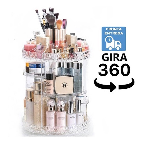 Organizador De Cosmético Maquiagem Acrílico Giratório 360º G
