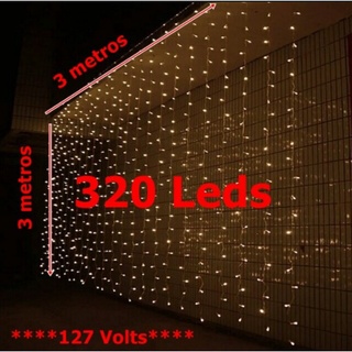 Cortina Led Com 320l Fixo - Conjunto Decorativo Natalino