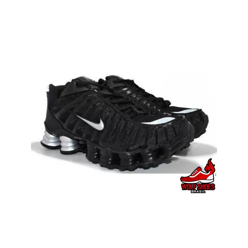 nike shox preto e prata